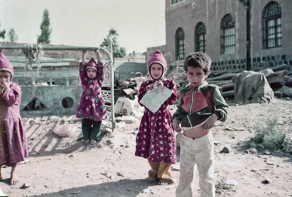 Kids playing in the street of Yemen